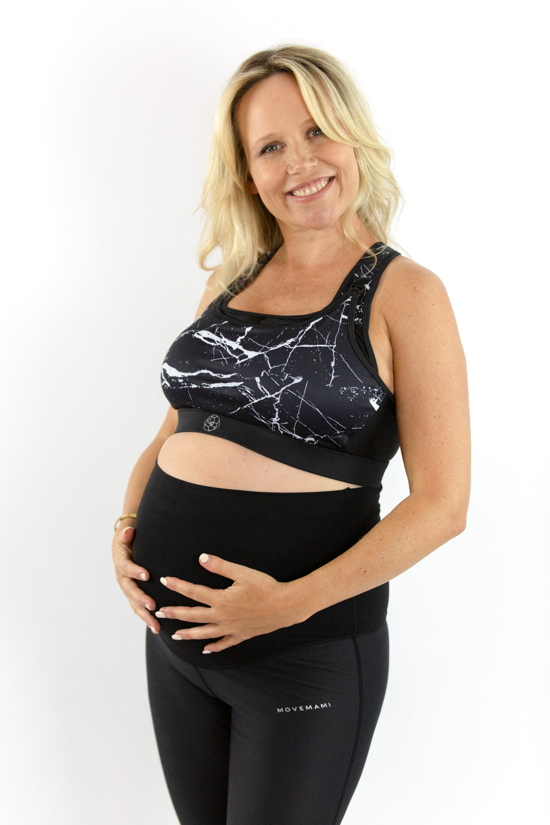 Luna Nursing Sports Bra - Black Marble