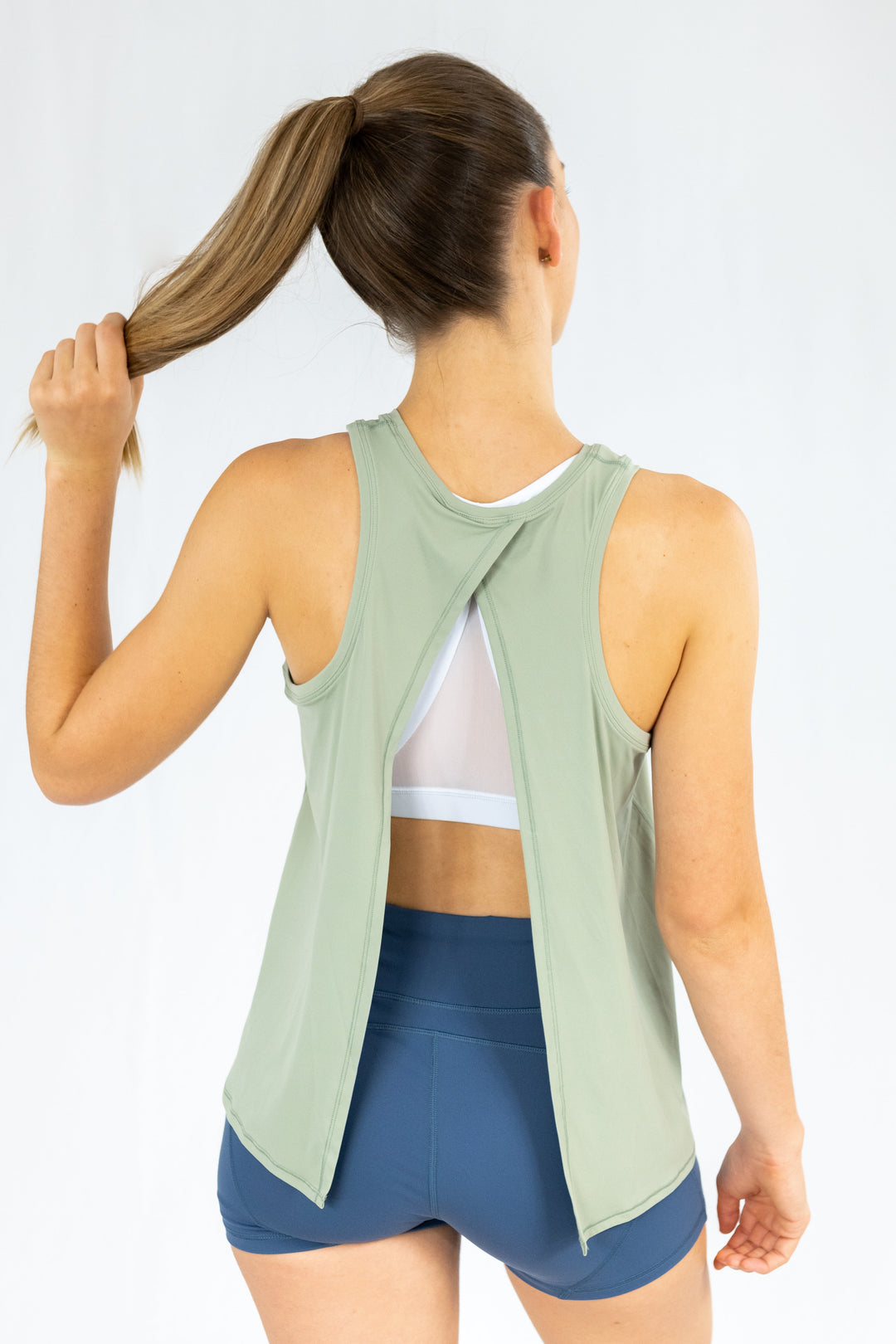 Corfu Tie-Back Top - Green Tea