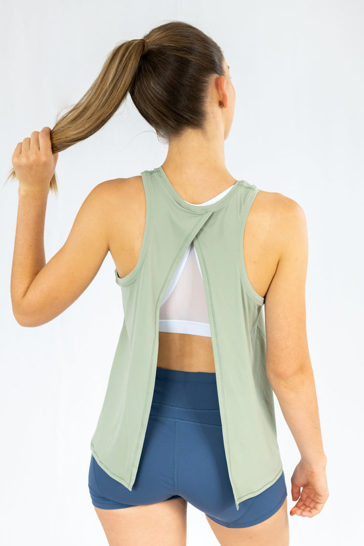 Corfu Tie-Back Top - Green Tea