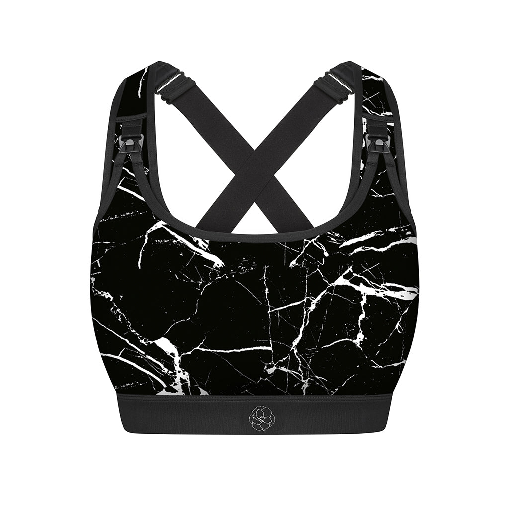 Luna Nursing Sports Bra - Black Marble