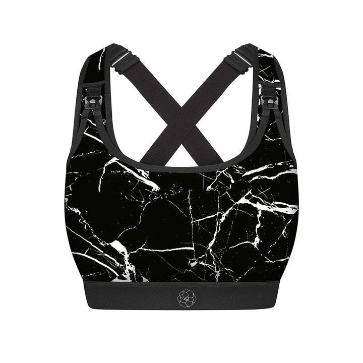 Luna Nursing Sports Bra - Black Marble