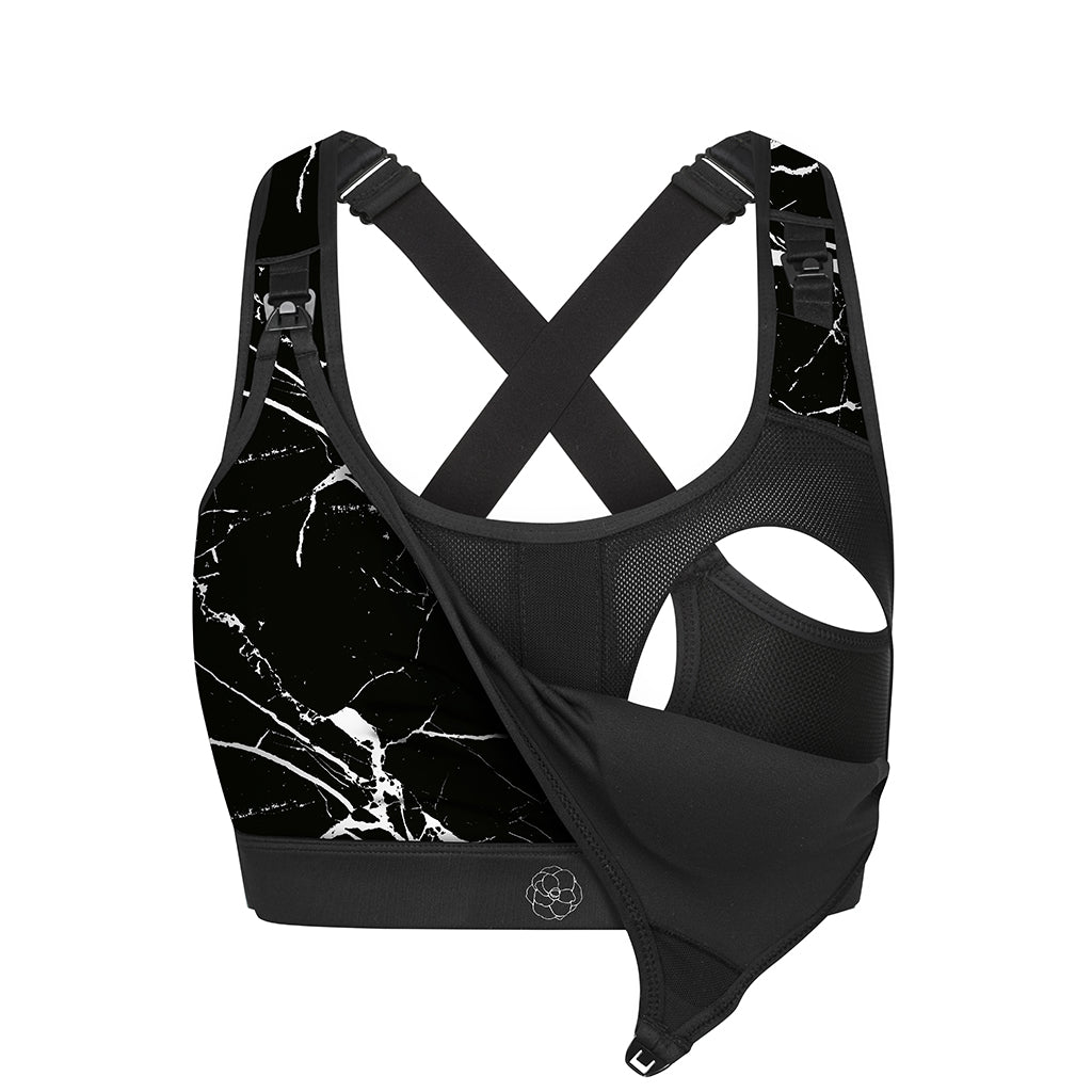 Luna Nursing Sports Bra - Black Marble